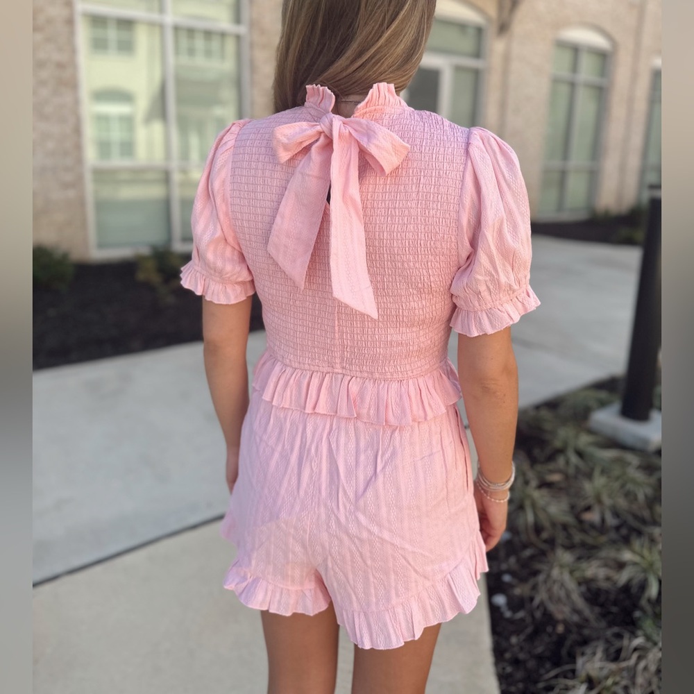 Pink Ruffled Women's Jumpsuit